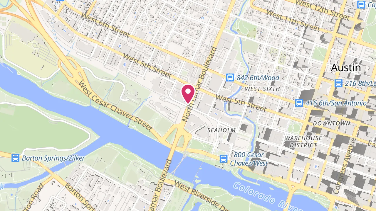 Map showing AMLI 300 at 300 N. Lamar Blvd., Austin, TX 78703