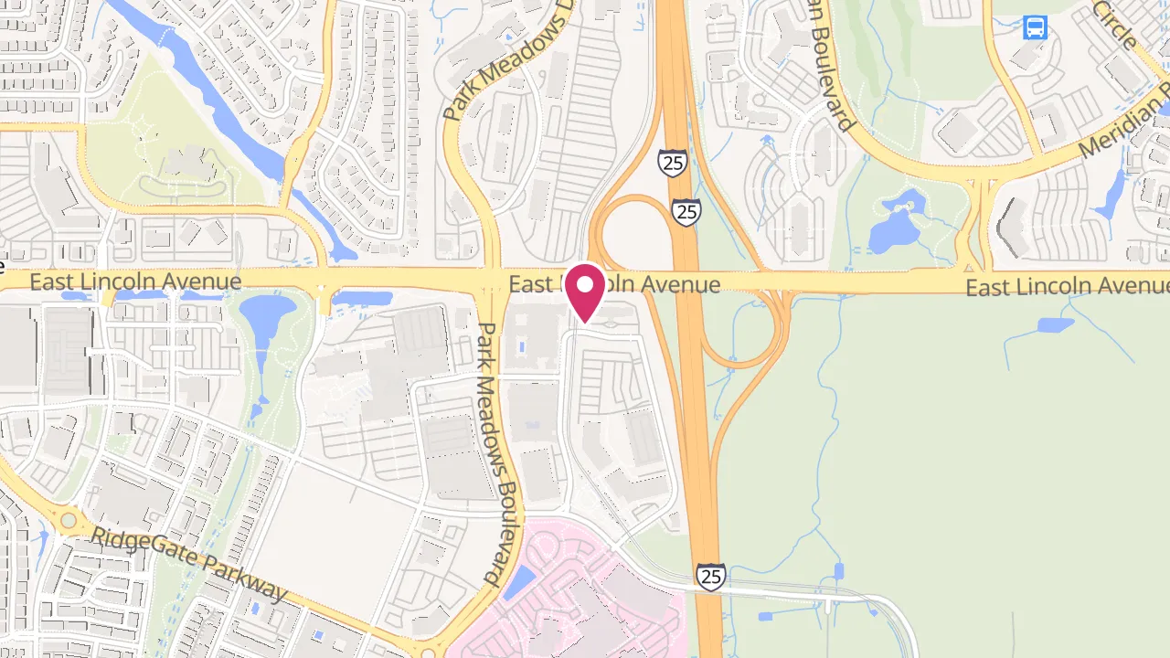 Map showing AMLI RidgeGate at 10020 Trainstation Circle, Lone Tree, CO 80124