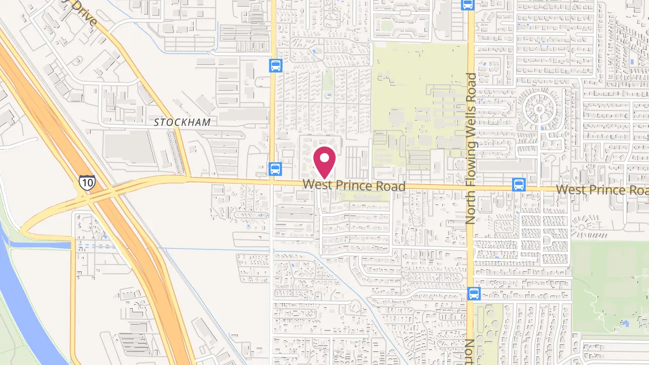 Map showing Aventura Apartments at 1700 W Prince Rd, Tucson, AZ 85705
