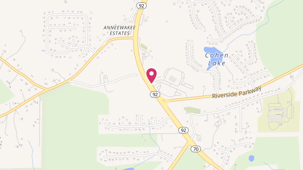 Map showing Chastain Hill at 3538 Highway 92 Douglasville, GA 30135