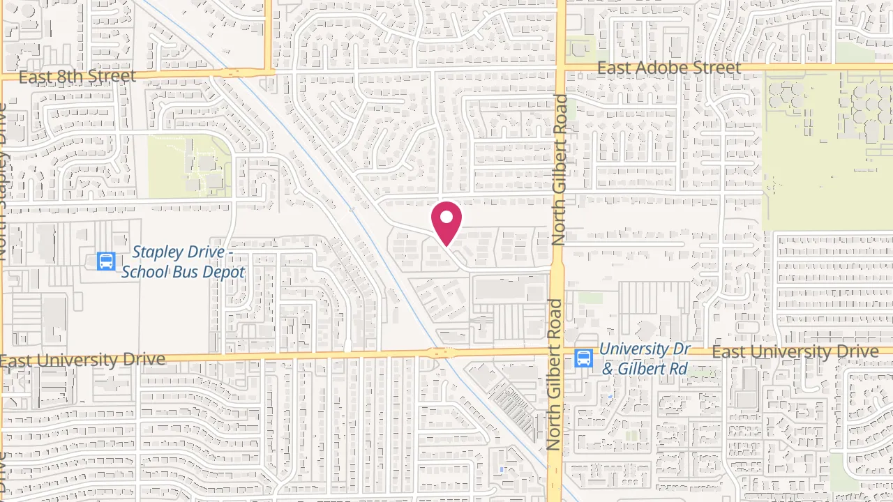 Map showing Delano at 1800 E Covina St, Mesa, AZ 85203