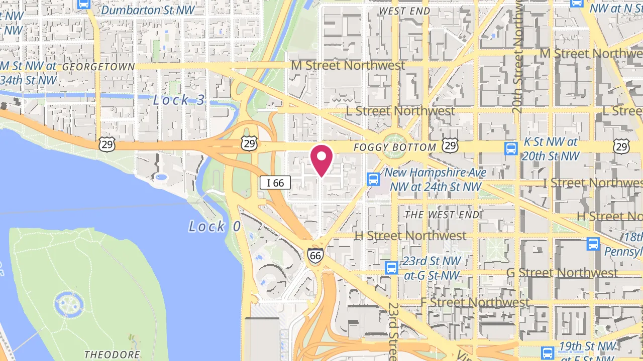 Map showing The 925 Apartments at 925 25th Street NW, Washington, DC 20037