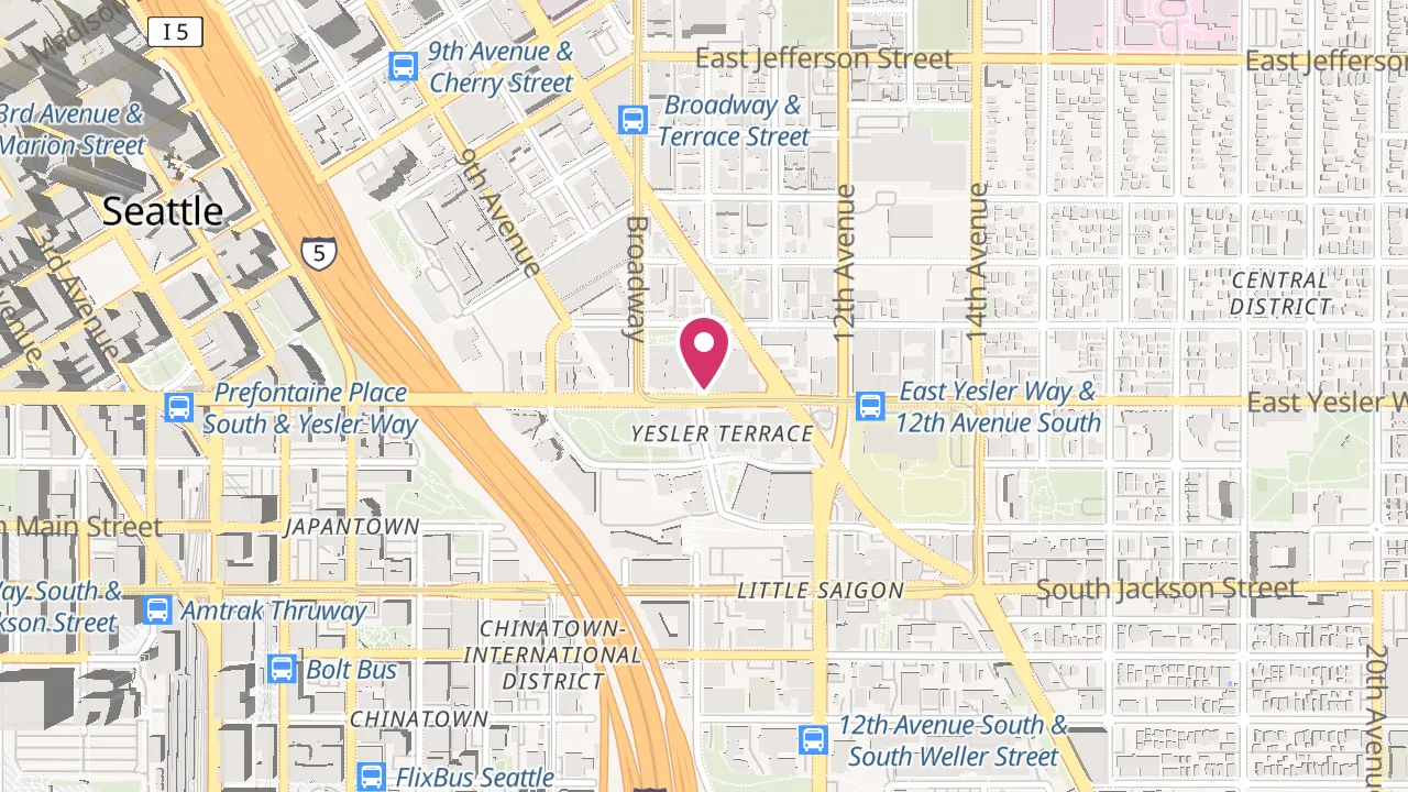 Map showing Wayfarer at 1000 E Yesler Way, Seattle, WA 98122