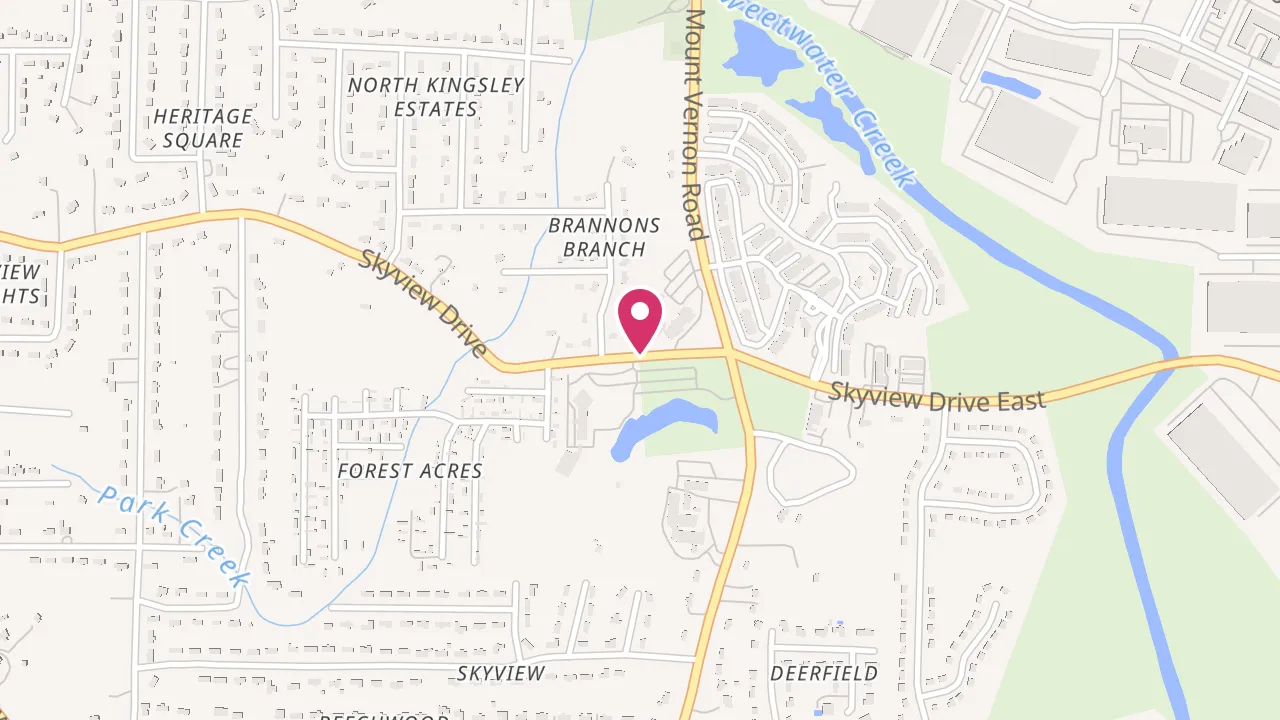 Map showing Wesley Hampstead Apartments at Douglasville at 2770 Skyview Drive, Lithia Springs, GA 30122